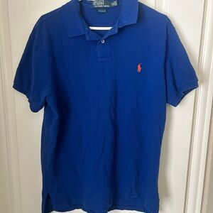 Polo Ralph Lauren Men’s Size XL Custom Fit  Polo Shirt Royal Blue Orange Horse